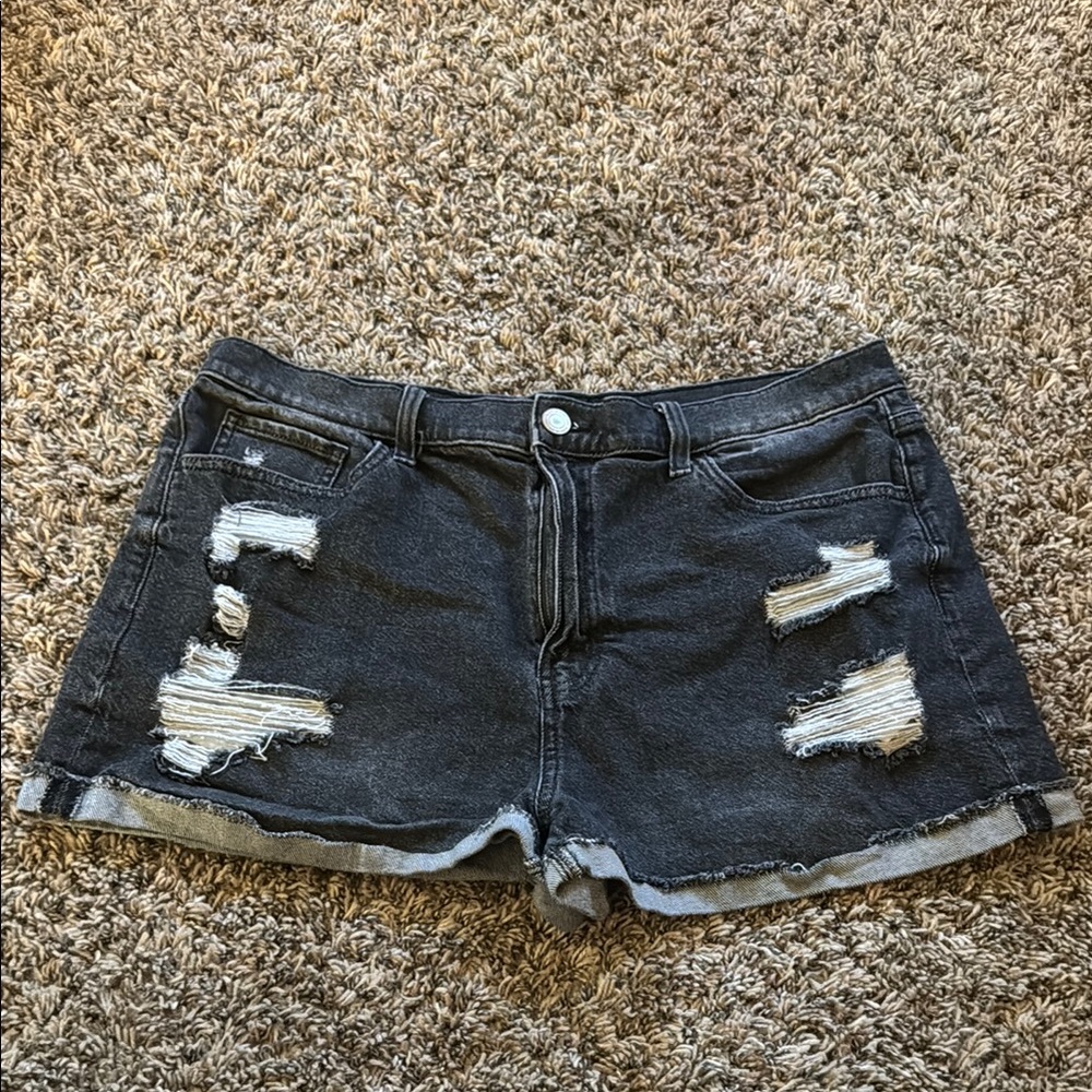SO Black Distressed Denim Jean Shorts